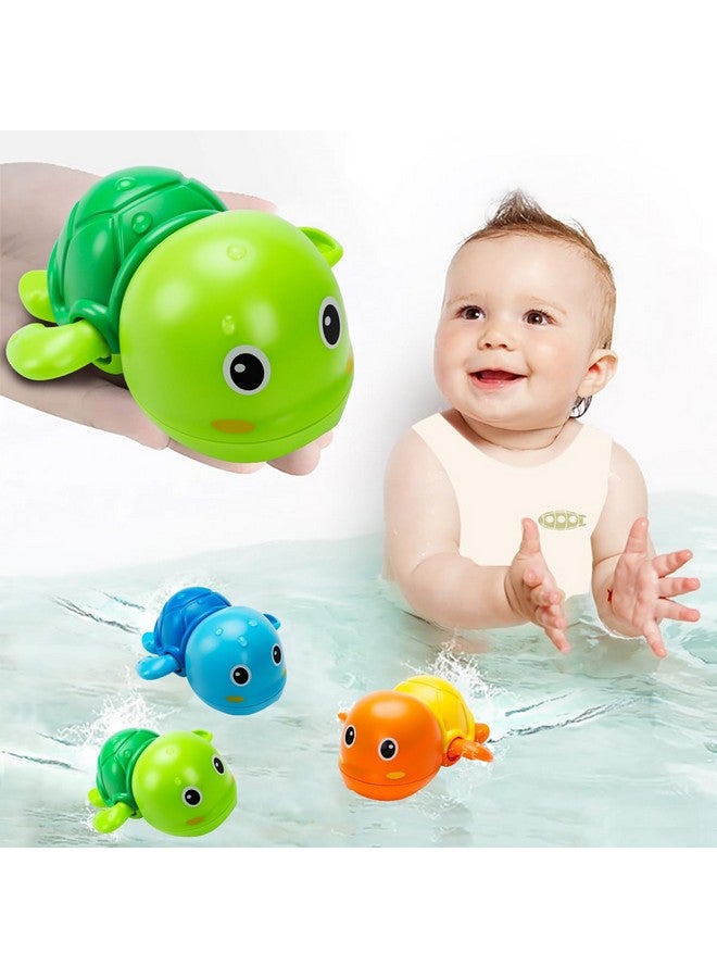 TOHIBEE Bath Toys, Cute Swimming Turtle Baby Bath Toys for Toddler 1-3, Water Pool Floating Wind Up Toys for 1 Year Old Boy Girl Gifts, Infant Toddlers Kids Bathtub Toys, 3 Pack - Image 1