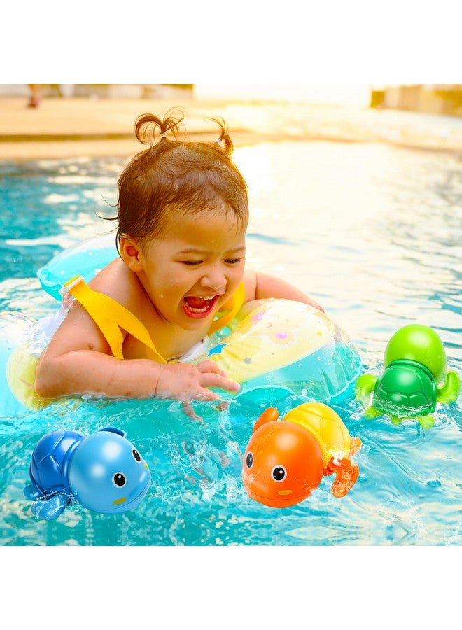 TOHIBEE Bath Toys, Cute Swimming Turtle Baby Bath Toys for Toddler 1-3, Water Pool Floating Wind Up Toys for 1 Year Old Boy Girl Gifts, Infant Toddlers Kids Bathtub Toys, 3 Pack - Image 3