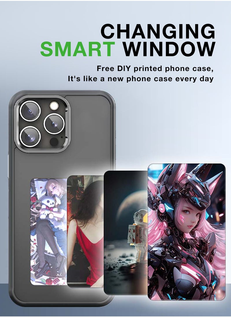 ZIPFORCE - NFC Smart E-ink Screen Customizable Display Phone Case for iPhone 16 Pro DIY Custom Carbon Fiber Mobile Case Designed - Black - Image 1