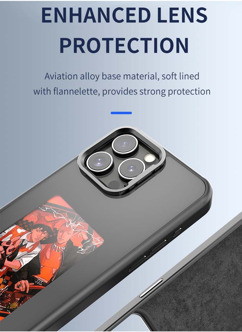 ZIPFORCE - NFC Smart E-ink Screen Customizable Display Phone Case for iPhone 16 Pro DIY Custom Carbon Fiber Mobile Case Designed - Black - Image 1