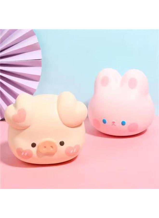 Cute Decompression Toy Pinch Le Slow Rebound Decompression Vent Children's Office Desktop Healing Ornaments-Color:Pink-Specifications:Soda Rabbit