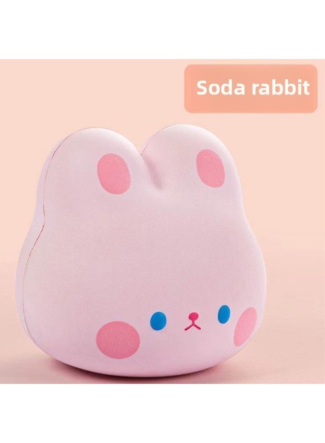 Cute Decompression Toy Pinch Le Slow Rebound Decompression Vent Children's Office Desktop Healing Ornaments-Color:Pink-Specifications:Soda Rabbit