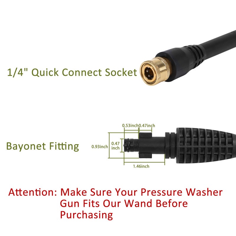 PWACCS Pressure Washer Gun Adapter Kit â€“ Power Washer Gun Fittings with 1/4" Quick Connect Socket â€“ 5 Spray Nozzles Include â€“ Compatible with Ryobi, Powerclean, Portland and Husky - Image 3
