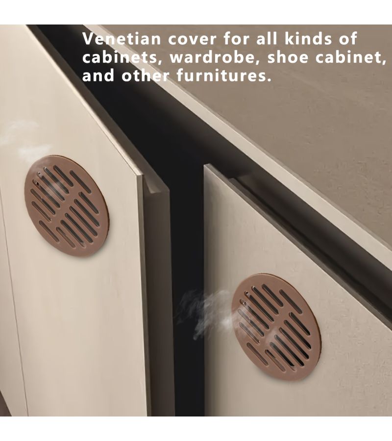 20 Pcs Black Snap On Round Vent Mesh Caps For Cabinets - Image 1