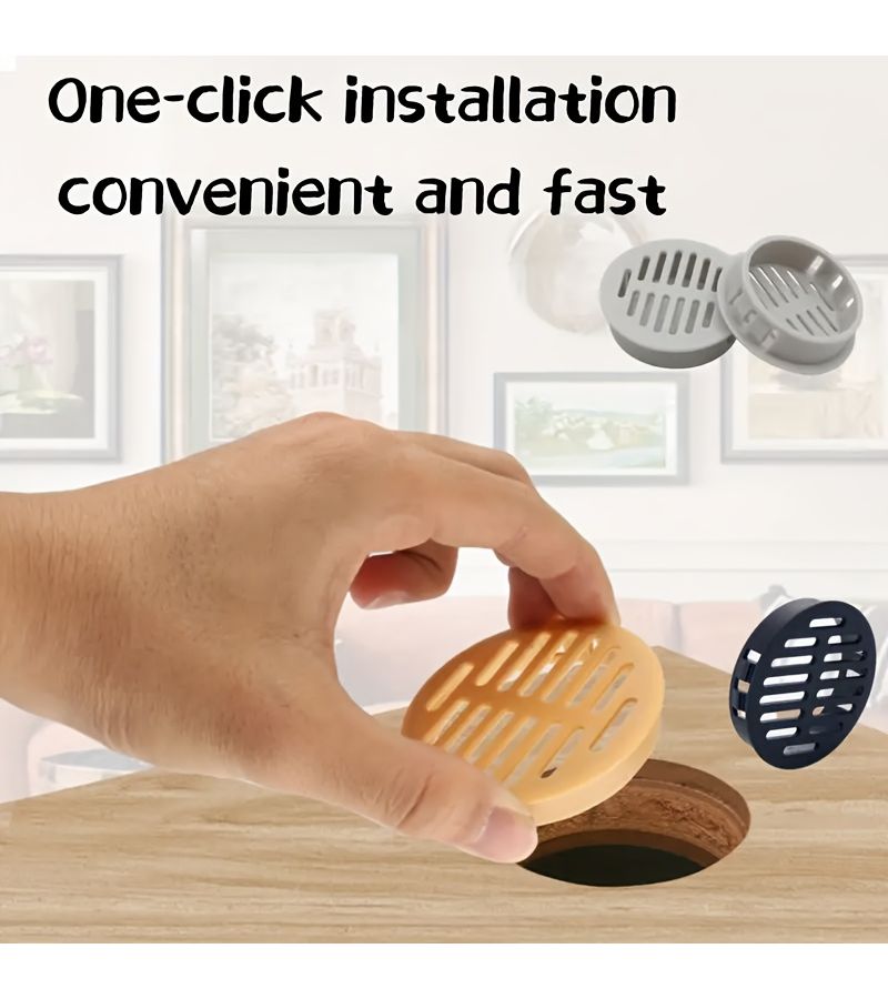 20 Pcs Black Snap On Round Vent Mesh Caps For Cabinets - Image 5