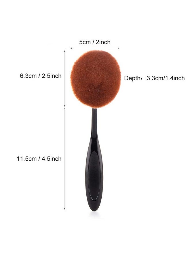 Yoseng Oval Foundation Brush Large Toothbrush Makeup Brushes Fast Flawless Application Liquid Cream Powder Foundation Sunscreen（All Black） - Image 2
