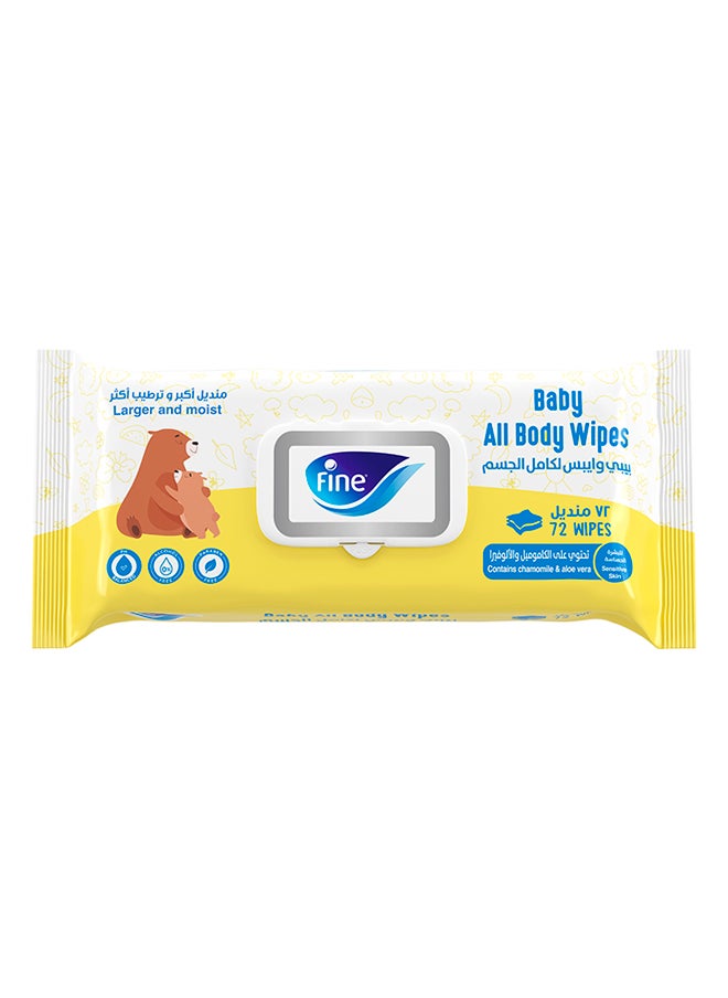Fine Baby Baby All Body Wipes 72 Wipes 