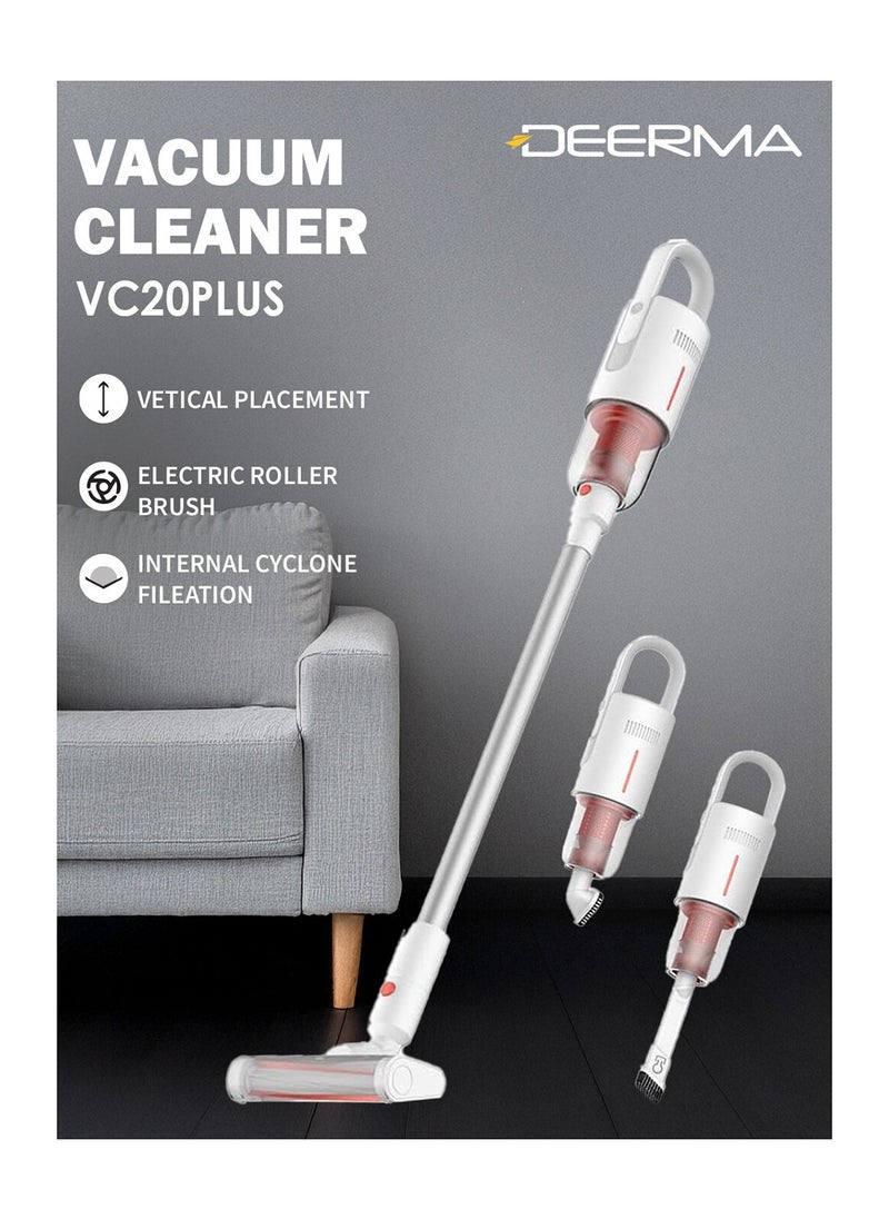 Deerma VC20 PLUS Handheld Cordless Vacuum Cleaner Brushing 3000 Times Per Minute Auto Vertical Stick Aspirator Vacuum Cleaners For Home Car 5500Pa 3000rpm 160W Power - White  - Image 1