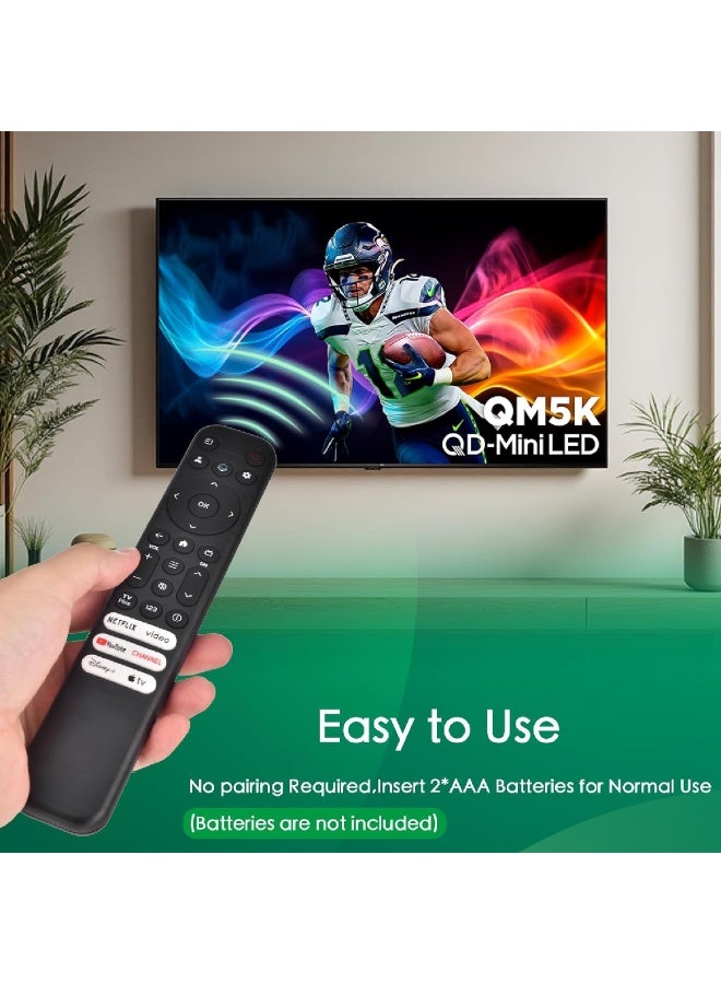 ZOOMEE Only for TCL Google TV Remote Control Replacement,RC813 Compatible with TCL QM8/QM7/Q7/Q6/Q5/S5/S4/S3 4K UHD HDR LED QLED QD-Mini LED Full-HD Smart TVs - Image 4