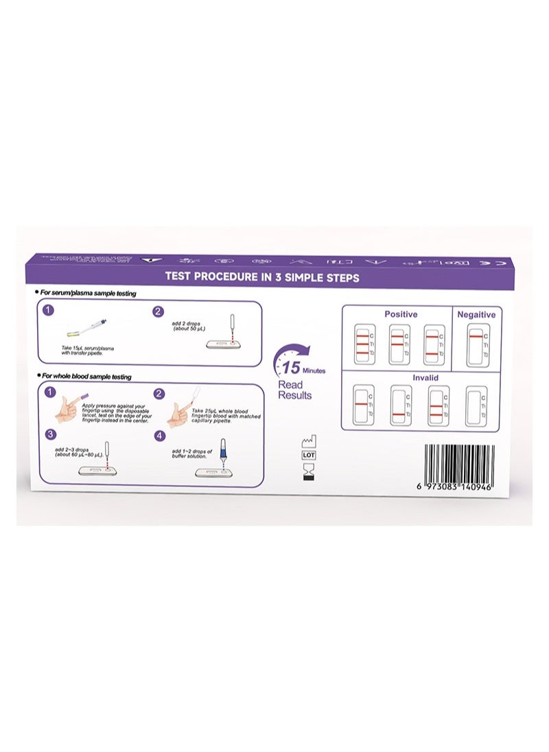 Dvot - HIV Antibody，P24 Antigen Combo Test Kit For Home Use And Clinic Use， Results Are Available In 15 Minutes - Image 1