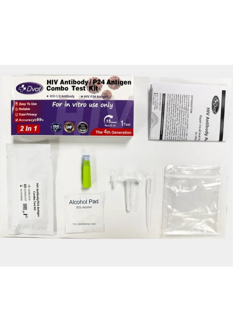 Dvot - HIV Antibody，P24 Antigen Combo Test Kit For Home Use And Clinic Use， Results Are Available In 15 Minutes - Image 1