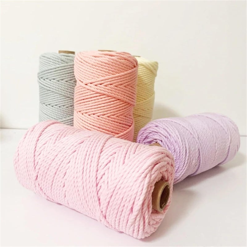 5rolls Twine for Crafts 2mm 100M Macrame Cord Rope Cotton Thread String DIY Sewing Handmade Wall Hangings Bohemia Wedding Party Home Decor(SLQ 15 Light Blue) - Image 4