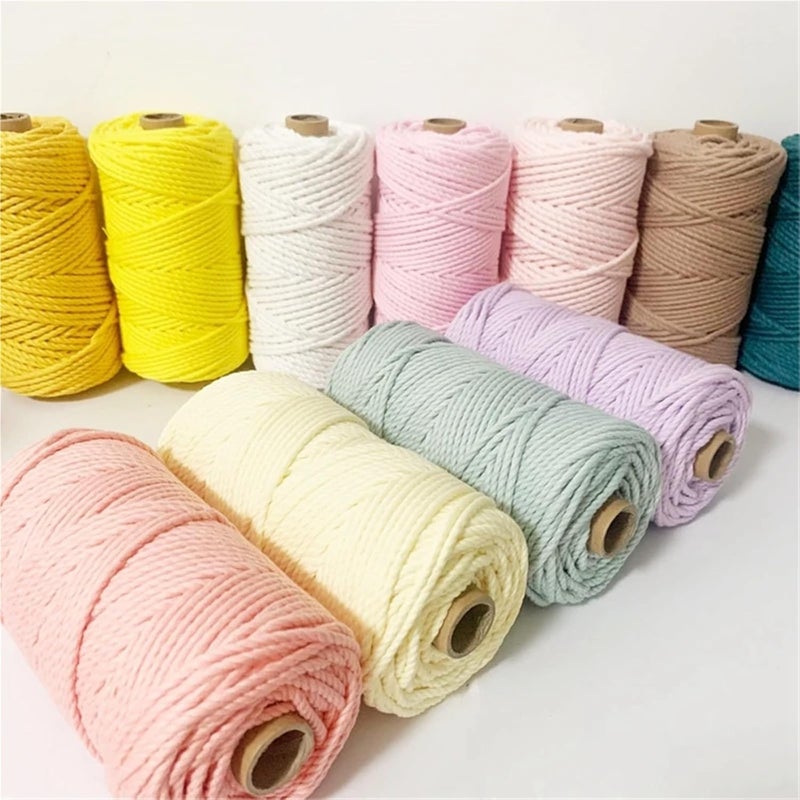 5rolls Twine for Crafts 2mm 100M Macrame Cord Rope Cotton Thread String DIY Sewing Handmade Wall Hangings Bohemia Wedding Party Home Decor(SLQ 15 Light Blue) - Image 2