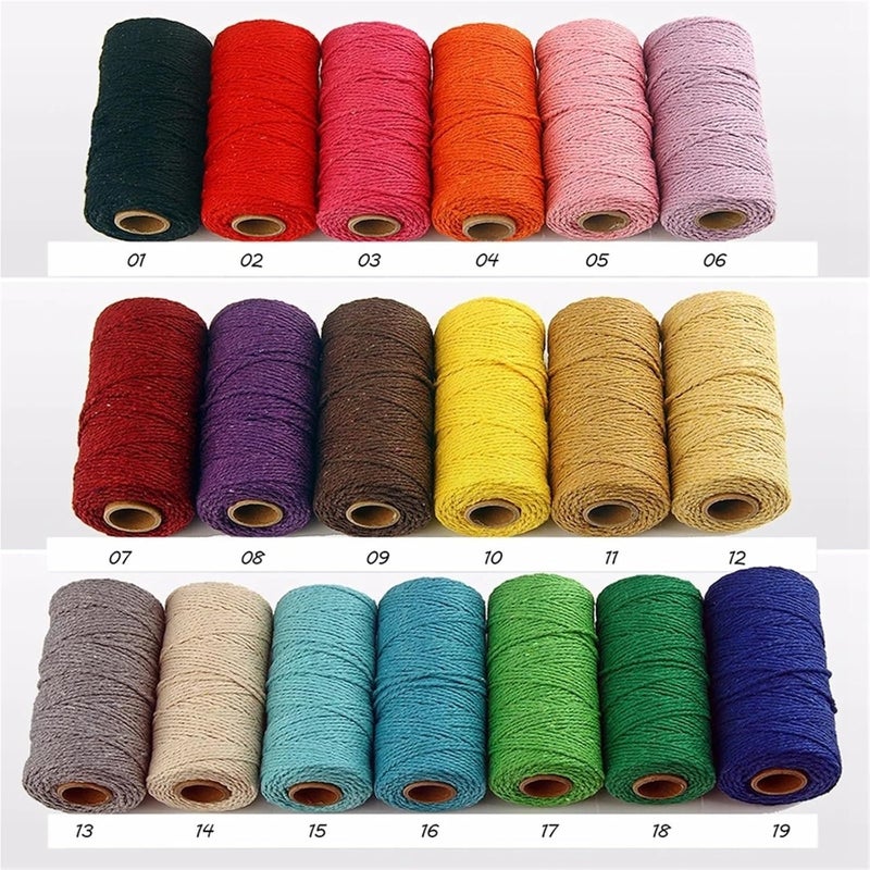 5rolls Twine for Crafts 2mm 100M Macrame Cord Rope Cotton Thread String DIY Sewing Handmade Wall Hangings Bohemia Wedding Party Home Decor(SLQ 15 Light Blue) - Image 5