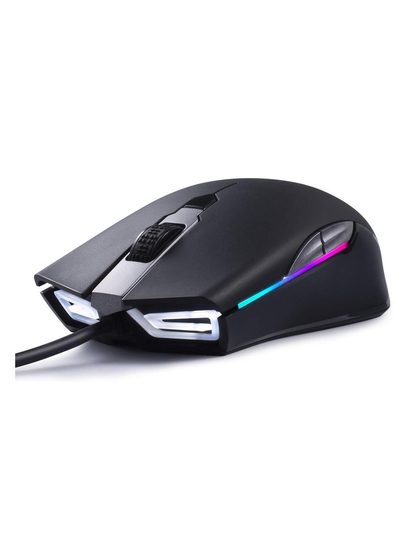 Egeira Egeira Gaming Mouse E999 [16,000 DPI], Wired, USB Computer Mice with 8 Programmable Buttons, PWM 3389 Sensor, RGB Backlit, Comfortable Grip Both Handed Mice for Laptop, PC, Mac, Windows 