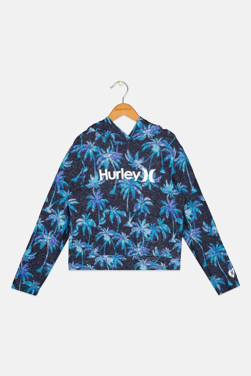 Hurley Kids Girl Sportswear Fit Long Sleeves Outdoor Sweatshirt, Black - Image 1