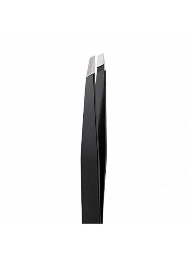 Rubis Classic Stainless Steel Slanted Tweezers for Precise Eyebrows and Hair Removal, 1K104, Made in Switzerland, Black - Image 2