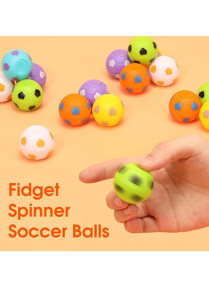 Mr. Penda - 30 Pcs Soccer Party Favors for Kids 3-12, Rotatable Soccer Finger Balls, Mini Fidget Soccer Stress Reliever Goodie Bag Stuffers, Soccer Party Favors Toys Gifts for Kids Teens Adults - Image 1