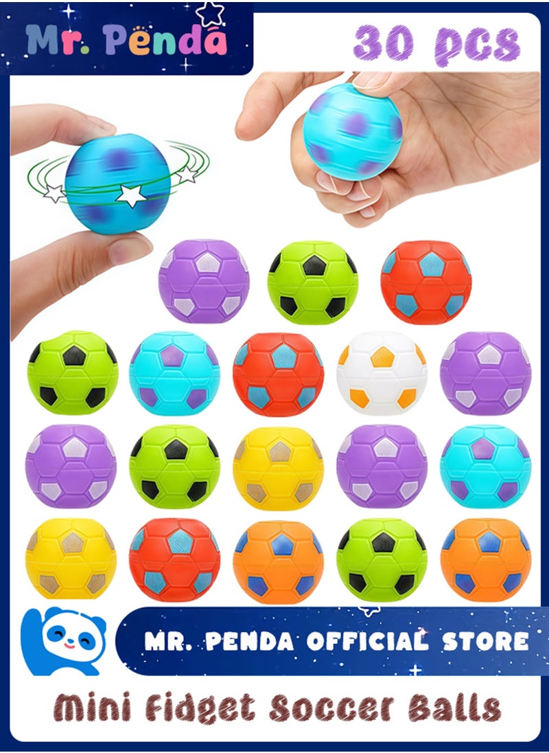 Mr. Penda - 30 Pcs Soccer Party Favors for Kids 3-12, Rotatable Soccer Finger Balls, Mini Fidget Soccer Stress Reliever Goodie Bag Stuffers, Soccer Party Favors Toys Gifts for Kids Teens Adults - Image 1