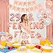 Cheereveal 29th Birthday Decorations Rose Gold Feeling Fine Balloons Cake Topper - Image 4