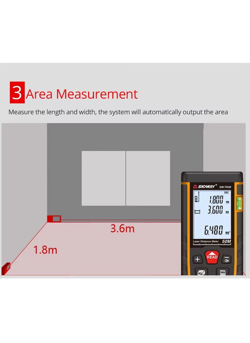 SNDWAY - Laser Distance Meter Mini Digital Rangefinder Professional Laser Measure Meter High Accuracy Range Finder - Image 1