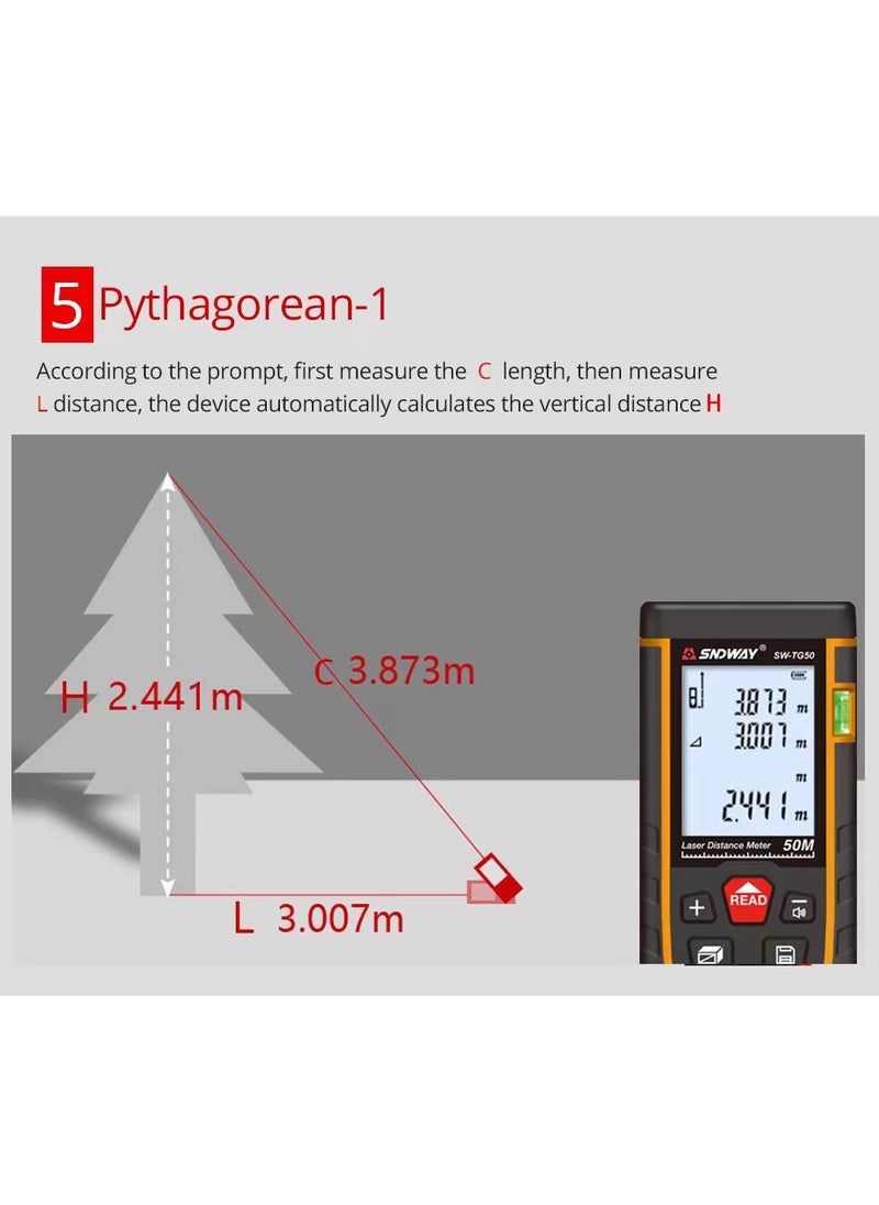 SNDWAY - Laser Distance Meter Mini Digital Rangefinder Professional Laser Measure Meter High Accuracy Range Finder - Image 1