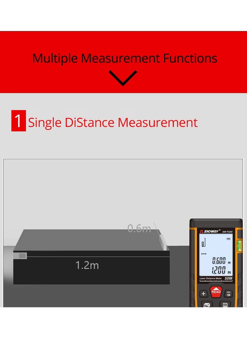 SNDWAY - Laser Distance Meter Mini Digital Rangefinder Professional Laser Measure Meter High Accuracy Range Finder - Image 1