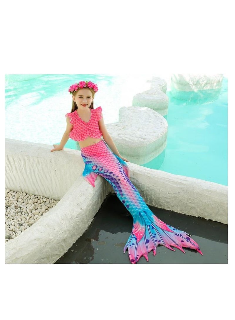 Y&D 3-Piece Mermaid Bathing Swimsuit Set  140CM - Image 1