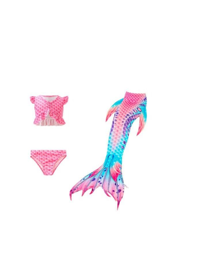 Y&D 3-Piece Mermaid Bathing Swimsuit Set  140CM - Image 3