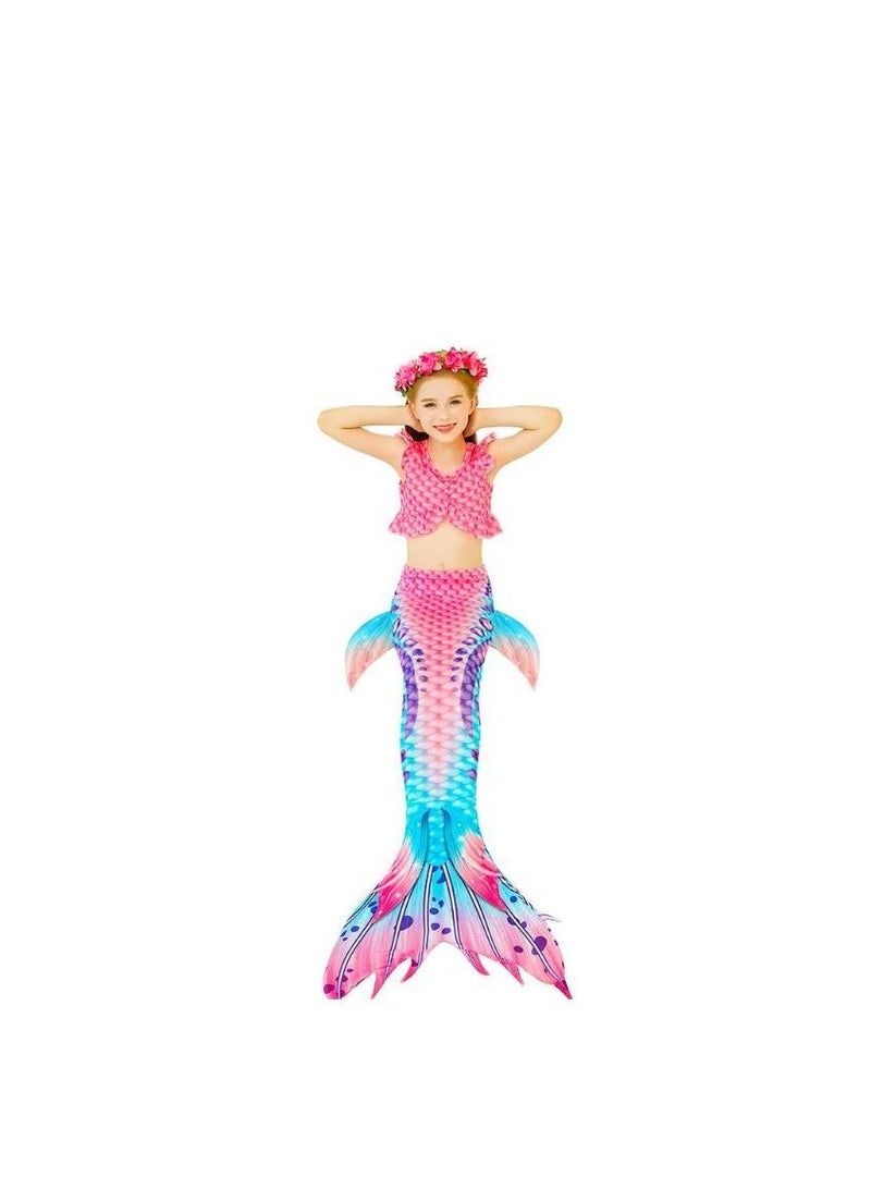 Y&D 3-Piece Mermaid Bathing Swimsuit Set  140CM - Image 4