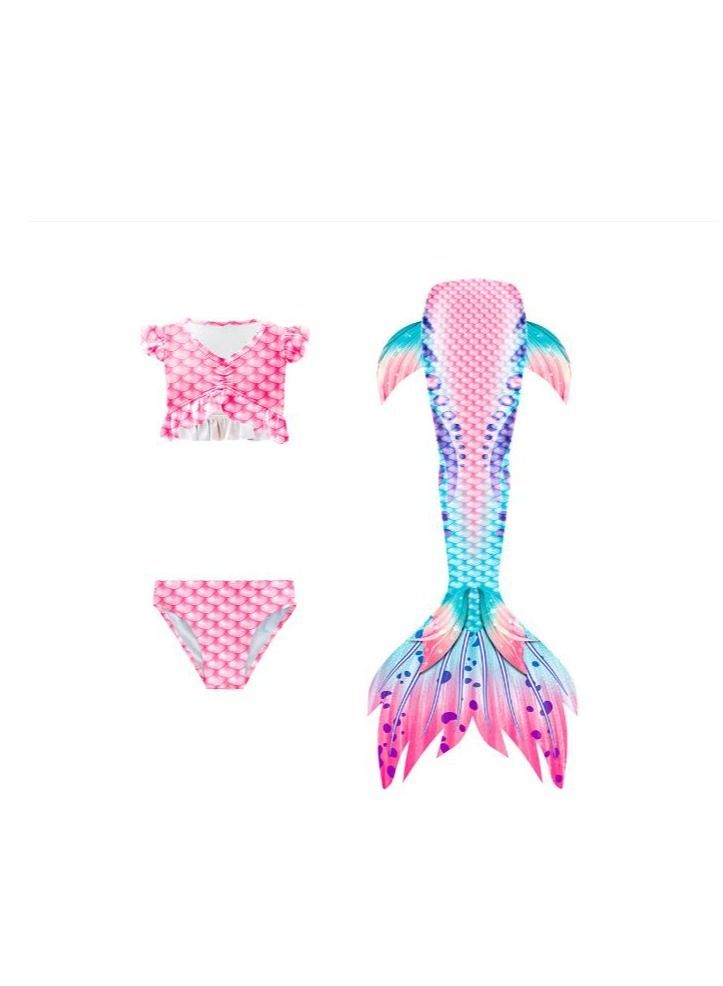 Y&D 3-Piece Mermaid Bathing Swimsuit Set  140CM - Image 2