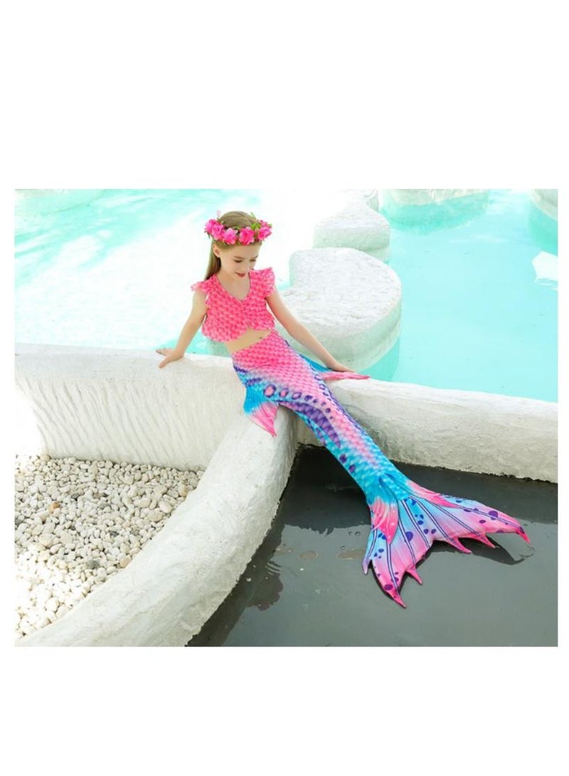 Y&D 3-Piece Mermaid Bathing Swimsuit Set  140CM - Image 5