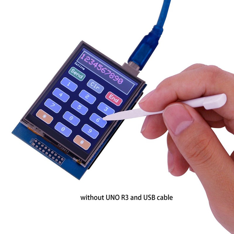 ELEGOO شاشة تعمل باللمس TFT بحجم 2.8 بوصة من ELEGOO UNO R3 مع فتحة بطاقة SD مع بيانات فنية لـ Arduino UNO R3 R4 - Image 4