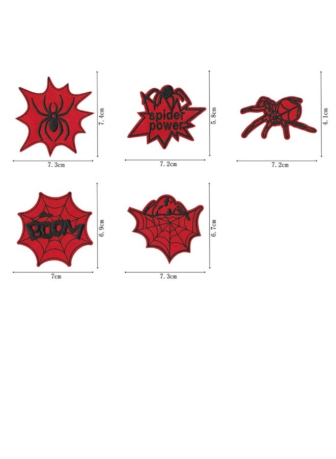 14Pcs Red Spider Pattern Iron On Patches, Embroidered Fabric Appliques for Clothes Jeans Bags Shoes DIY Decor Repair - Image 3