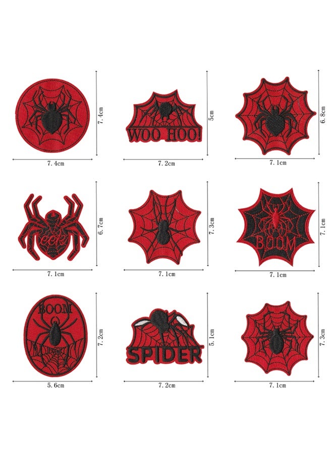 14Pcs Red Spider Pattern Iron On Patches, Embroidered Fabric Appliques for Clothes Jeans Bags Shoes DIY Decor Repair - Image 2