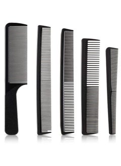 Patelai 5 Pieces Hair Cutting Comb Barber Comb Hair Styling Combs Fine Teeth Carbon Comb Set Anti Static Heat Resistant Hairdressing Tapered Comb For Men Women (Classic Combs)  - Image 2