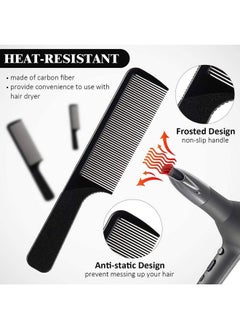 Patelai 5 Pieces Hair Cutting Comb Barber Comb Hair Styling Combs Fine Teeth Carbon Comb Set Anti Static Heat Resistant Hairdressing Tapered Comb For Men Women (Classic Combs)  - Image 4