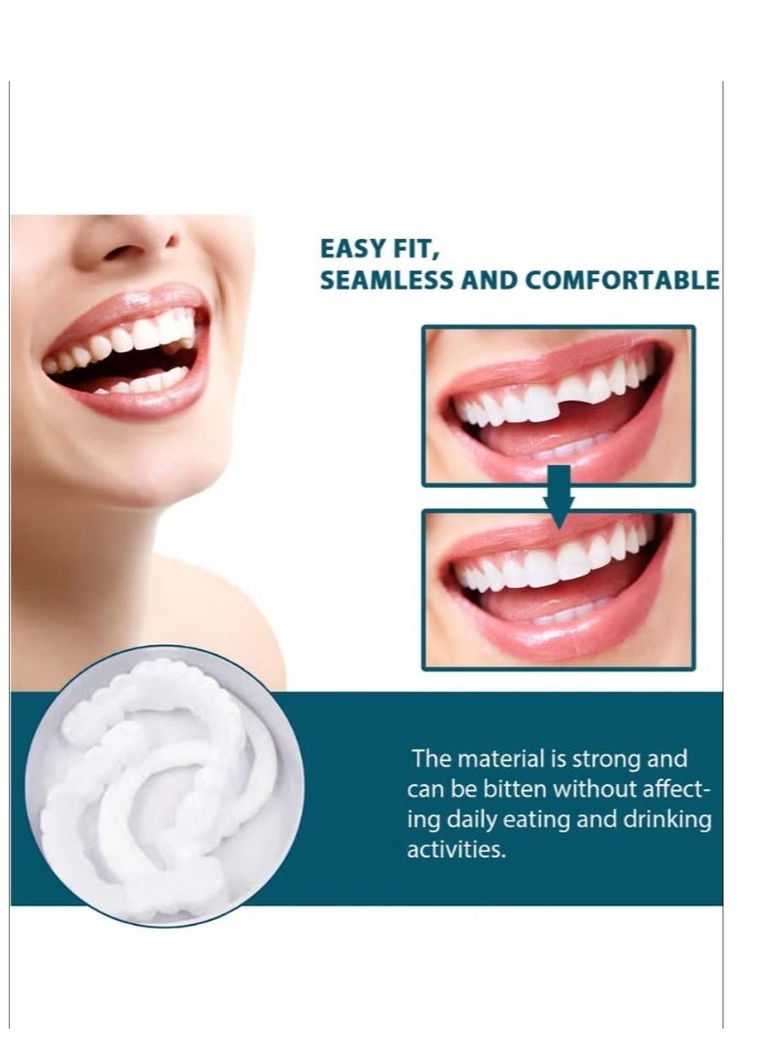 EELHOE Adjustable Snap on Dentures, Soft & Safe Material,Upper and Lower Jaw Cosmetic Denture Veneers, Temporary Dental Restoration Kit,Confident Smile  - Image 4
