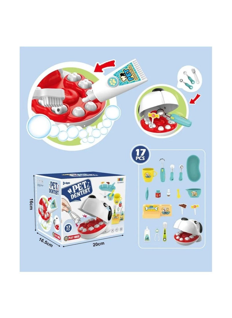 Toy Box - 17-Piece Pet Dentist Toy Kid Doctor Playhouse Game Dentist Toy Set For Kids - Image 1