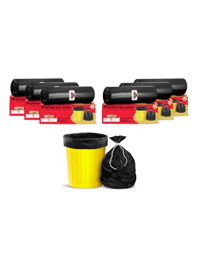 Shalimar 180 Pcs - 8 Gallon Garbage Bag, Lavender Fragrance – Leak-Proof Dustbin/Trash/Waste Bags – 48 x 56 cm – Fits 6 to 8 Gallon Bins – Black - Image 1