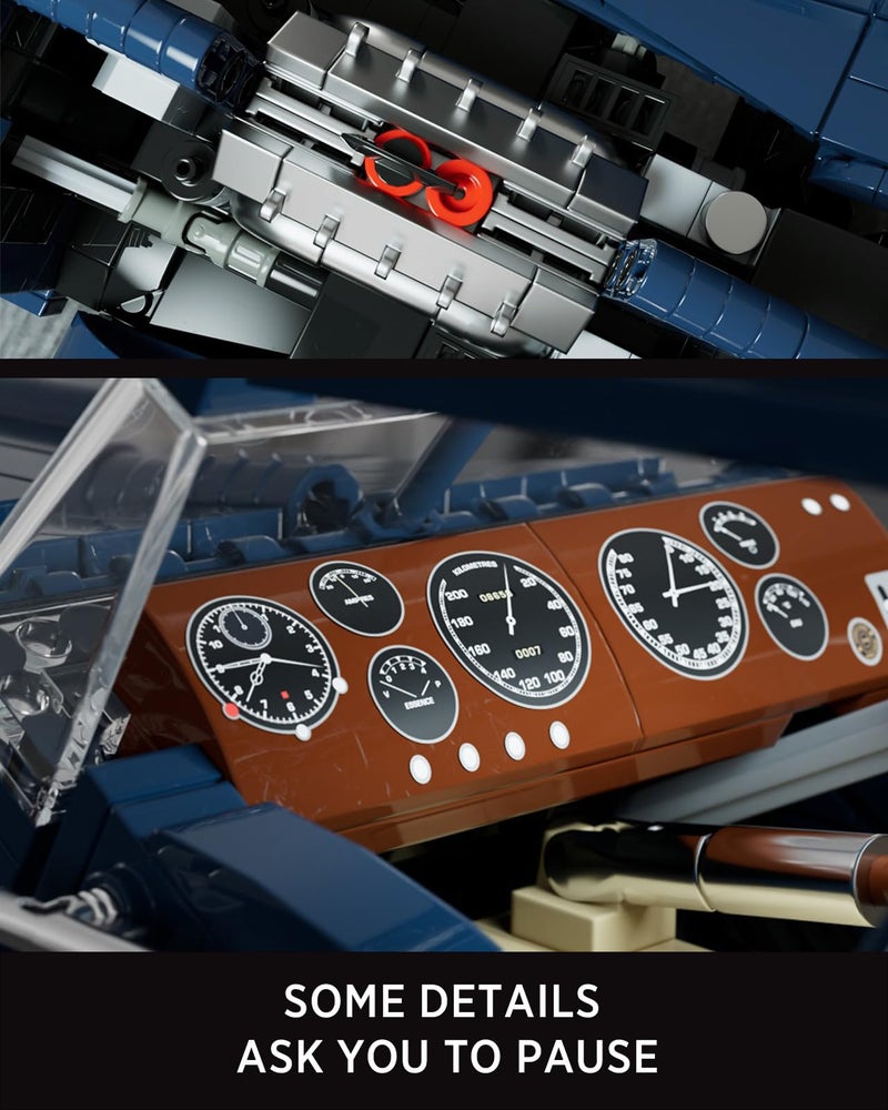 Nifeliz Atlantic Sports Car Building Set for Adults, 1:14 Scale Vintage Grand Tourer Model Set, Collectible Classic Vehicle Building Model Gift for Car Lovers (1,127 PCS, NF10320) - Image 5