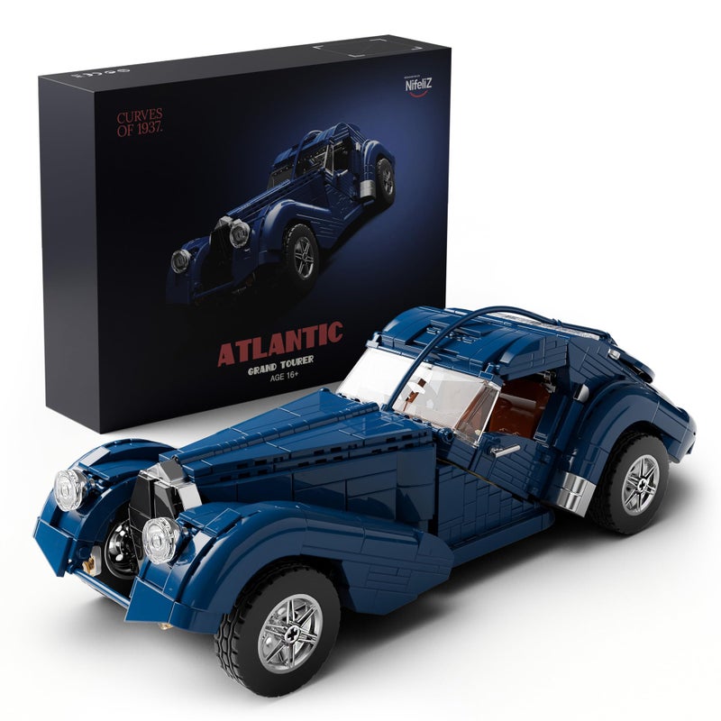 Nifeliz Atlantic Sports Car Building Set for Adults, 1:14 Scale Vintage Grand Tourer Model Set, Collectible Classic Vehicle Building Model Gift for Car Lovers (1,127 PCS, NF10320) - Image 1