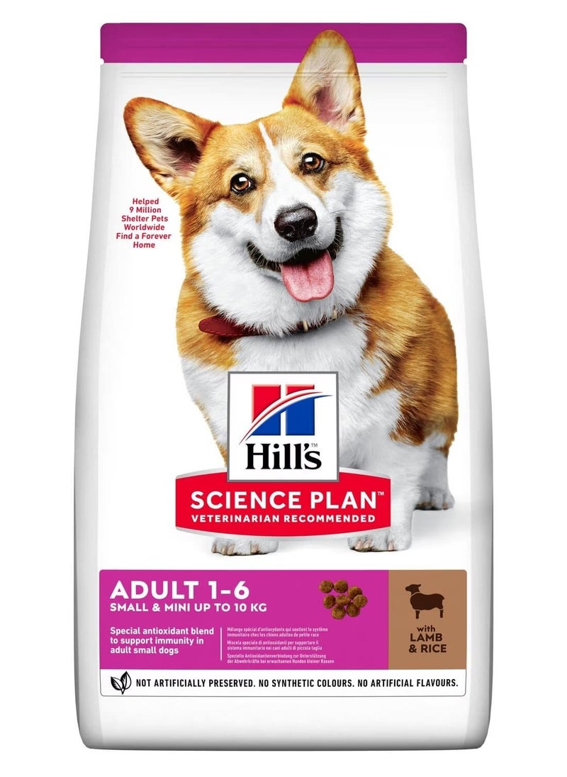 Hills Hill's Science Plan Small & Mini Adult Dog Food with Lamb & Rice 1.5kg  - Image 1