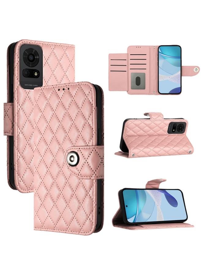erorex Case For TCL 50 LE 5G Rhombic Texture Flip Leather Phone Case with Lanyard  - Image 1