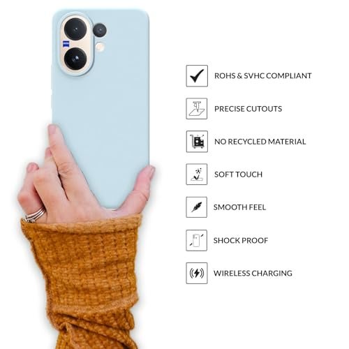 SPRIG Compatible with Vivo V60 Premium SilkTone Back Cover Drop Tested Shock Proof Mobile Case for Men, Women, Boys and Girls with Camera Protection (Light Blue) - Image 4