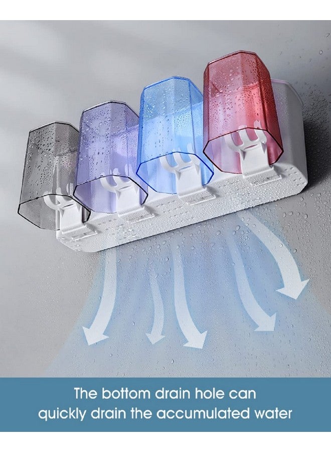 Lxoice Toothbrush Holder Wall Mounted, Toothbrush Holders for Bathroom, Brush Holder for Bathroom Wall Mounted, Bathroom Organizer (2 Cup, White) Plastic - Image 5