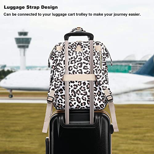 Yusudan Leopard Laptop Backpack for Women Men, 15.6 inch College School Backpack Bookbag for Work/School/Travel/Business - Image 4