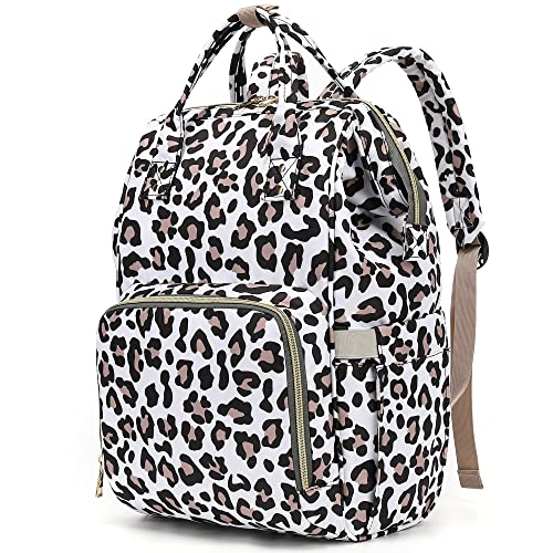 Yusudan Leopard Laptop Backpack for Women Men, 15.6 inch College School Backpack Bookbag for Work/School/Travel/Business - Image 1