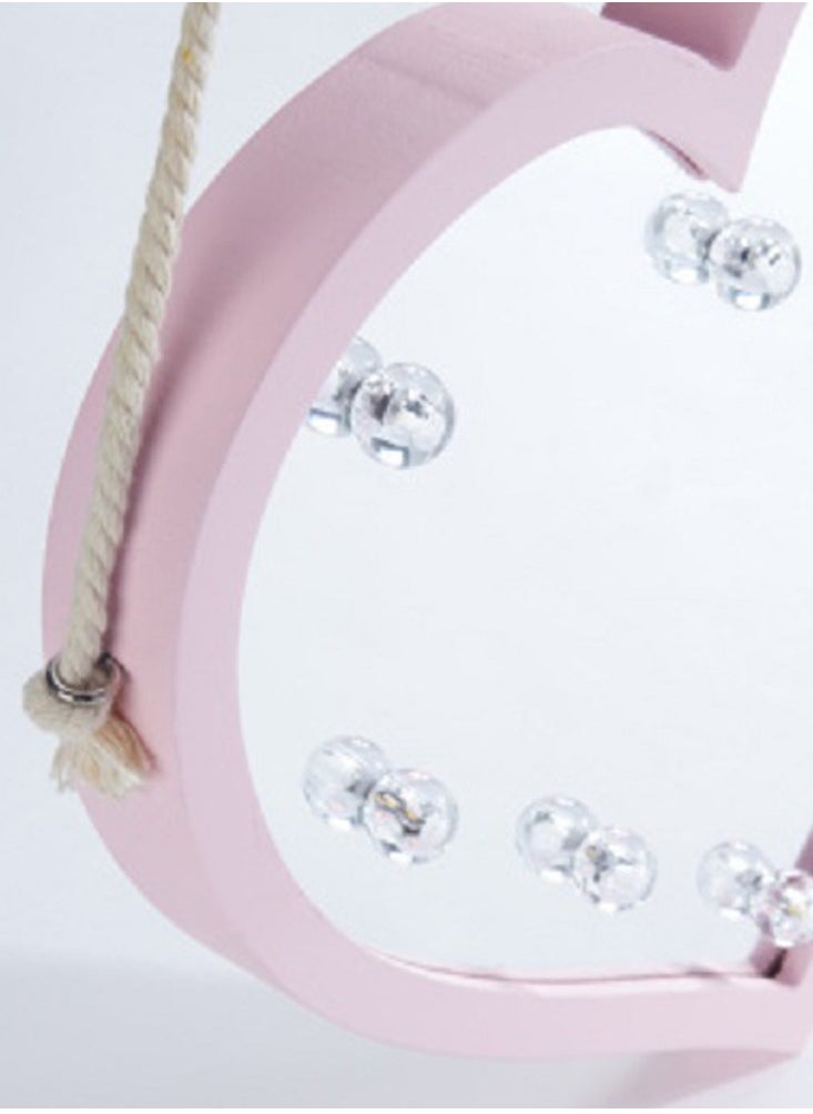 Salla - Heart-Shaped Mirror with Pink Frame and Light LEDs 32x30cm - Image 1