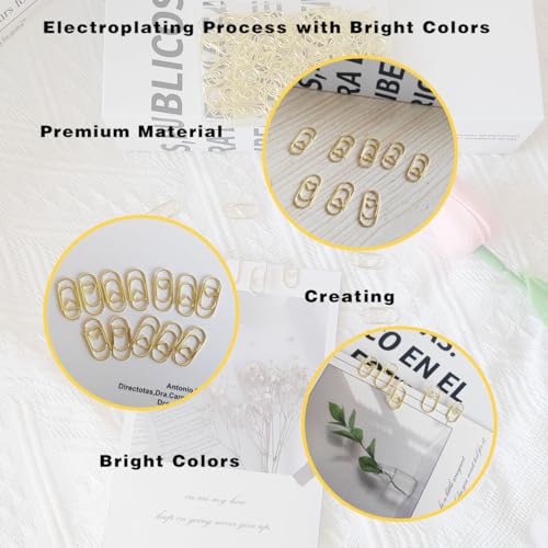 Zucosue 100 Pack Love Heart Shaped Paper Clips, Mini Paperclips Papers, 0.8inch Small Paper Clips for Office School Home Desk Organizers (Gold) - Image 3